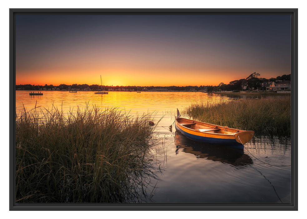 Pixxprint Segelschiffe an der Küste, im Schwebe-Effekt Bilderrahmen