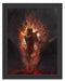 Verdunkelter Dämon des Feuers Schattenfugenrahmen 38x30