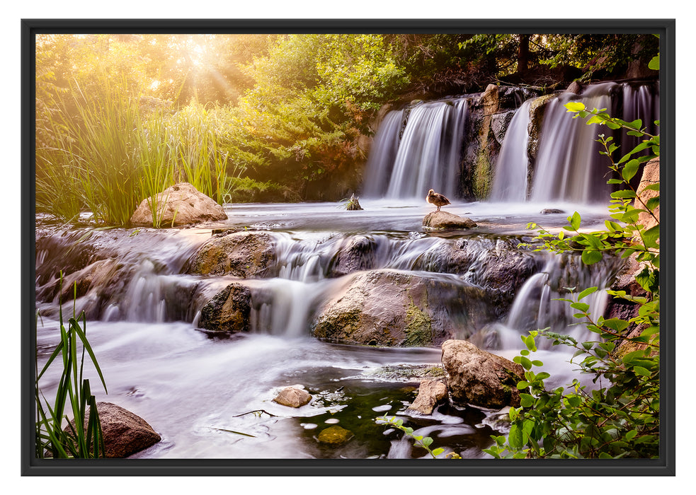 Pixxprint Wasserfall, im Schwebe-Effekt Bilderrahmen