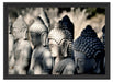 Buddha-Statuen in einer Reihe Schattenfugenrahmen 55x40