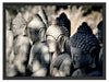 Buddha-Statuen in einer Reihe Schattenfugenrahmen 80x60