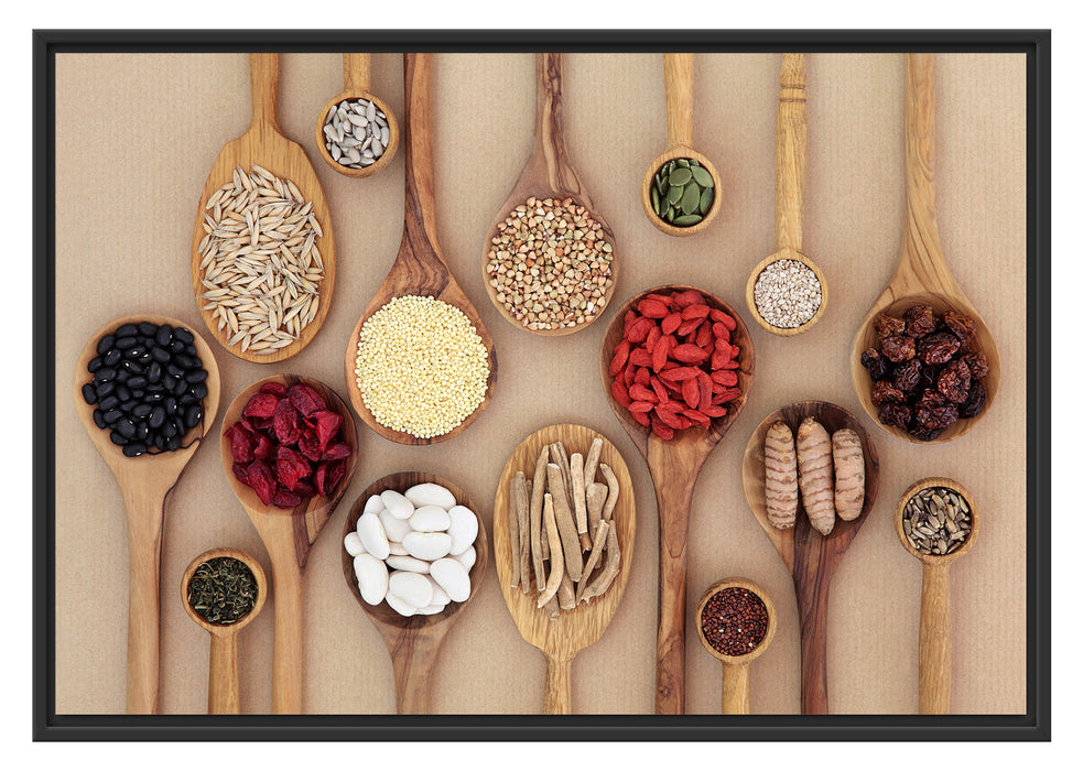 Pixxprint Super-Health Food, im Schwebe-Effekt Bilderrahmen