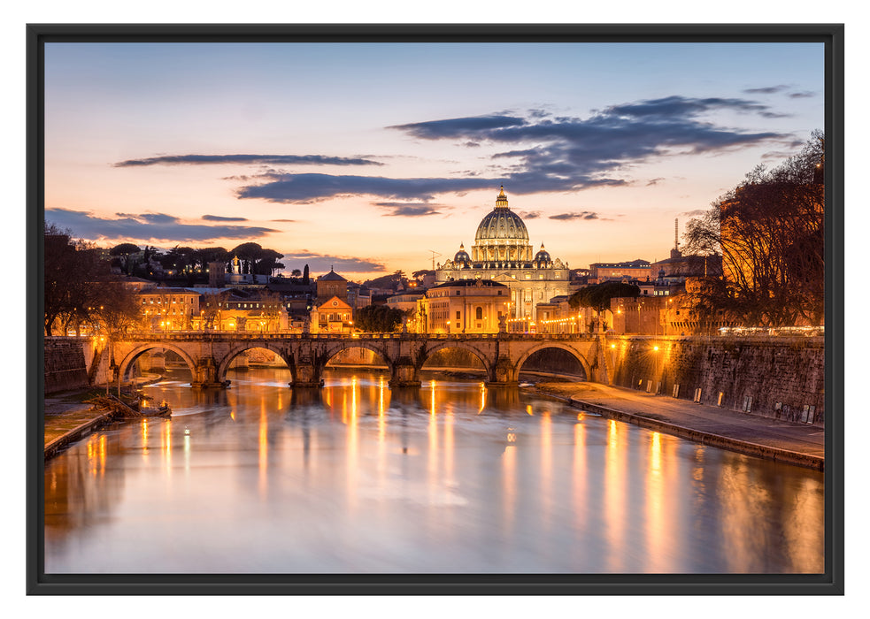 Pixxprint der Basilika St. Peter in Rom, im Schwebe-Effekt Bilderrahmen