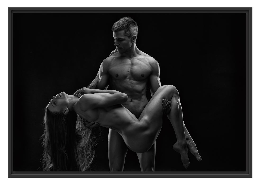 Pixxprint Nude sexy Paar, im Schwebe-Effekt Bilderrahmen