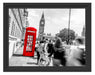 Typische Telefonzelle in London Schattenfugenrahmen 38x30