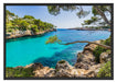 Mallorca Strand Bucht Schattenfugenrahmen 100x70