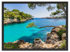 Mallorca Strand Bucht Schattenfugenrahmen 80x60