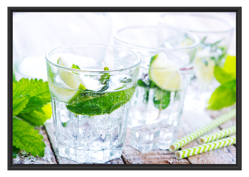 Pixxprint Mojito-Gläser mit Minze, im Schwebe-Effekt Bilderrahmen