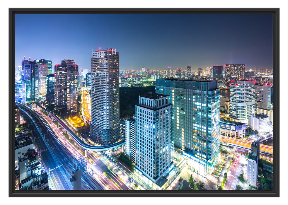 Pixxprint Moderne Architektur in Tokio, im Schwebe-Effekt Bilderrahmen