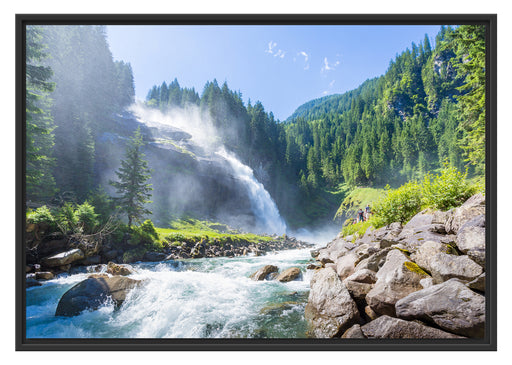 Wasserfälle Nationalpark Salzburg Schattenfugenrahmen 100x70