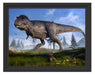T-Rex Dinosaurier in der Natur Schattenfugenrahmen 38x30