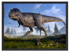 T-Rex Dinosaurier in der Natur Schattenfugenrahmen 80x60