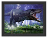 T-Rex Dinosaurier im Wald Schattenfugenrahmen 38x30