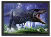 T-Rex Dinosaurier im Wald Schattenfugenrahmen 55x40