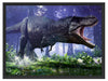 T-Rex Dinosaurier im Wald Schattenfugenrahmen 80x60