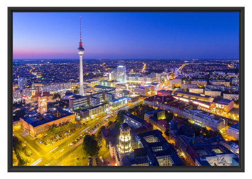 Berlin City Panorama Schattenfugenrahmen 100x70