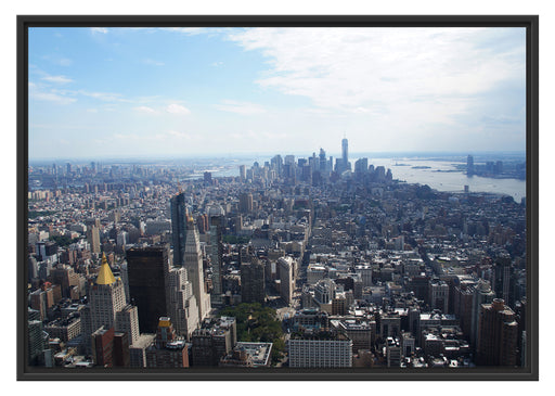 New York City Panorama Schattenfugenrahmen 100x70