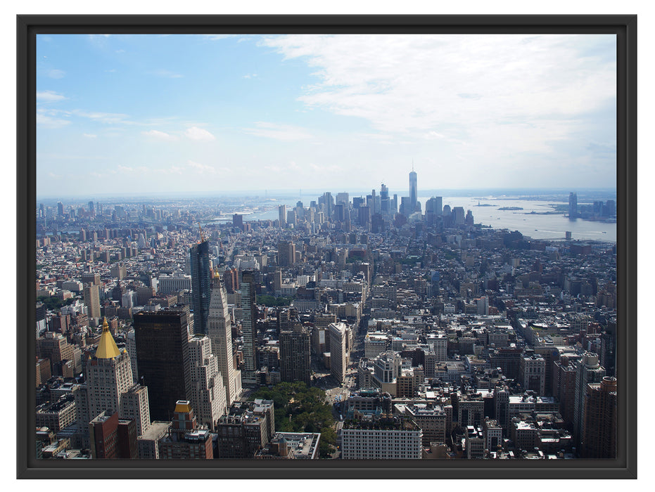 New York City Panorama Schattenfugenrahmen 80x60