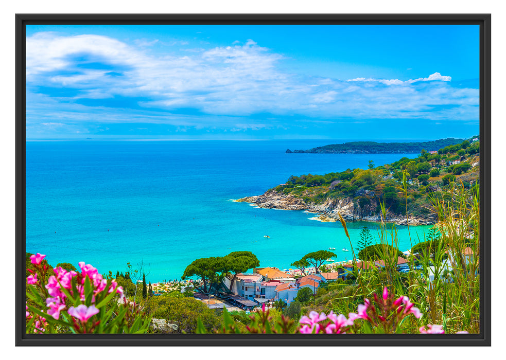 Pixxprint Panorama an der Toskana, im Schwebe-Effekt Bilderrahmen