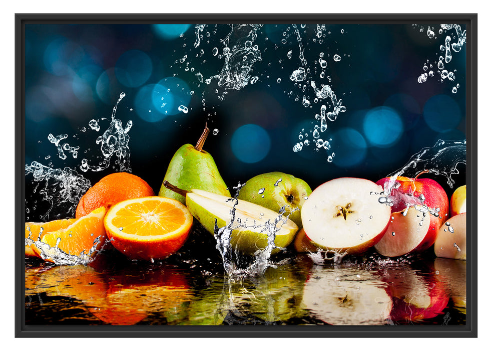 Pixxprint Früchte im Wasser, im Schwebe-Effekt Bilderrahmen