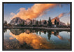 bunte Dolomiten am See Limides Schattenfugenrahmen 100x70