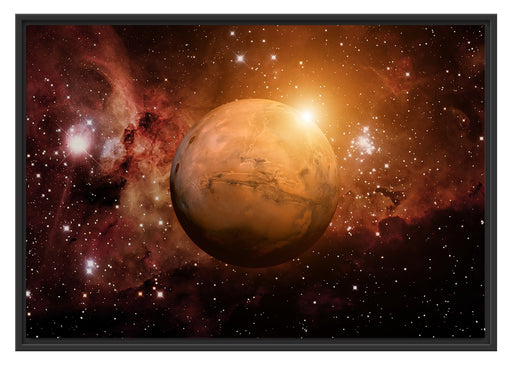 Planet Mars im Universum Schattenfugenrahmen 100x70