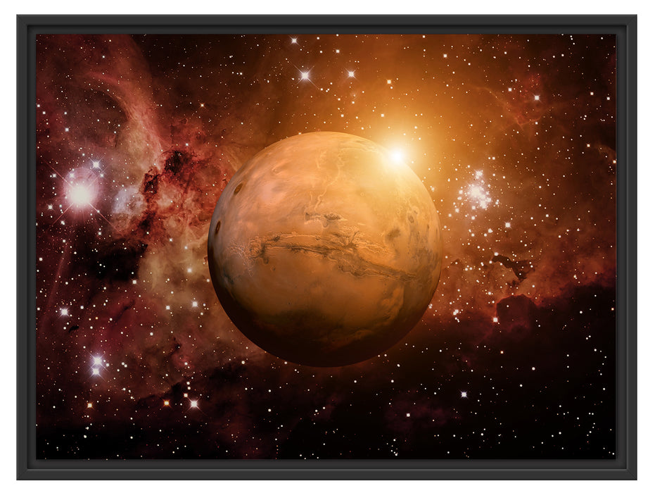 Planet Mars im Universum Schattenfugenrahmen 80x60