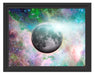 unser Mond im Sternenstaub Schattenfugenrahmen 38x30