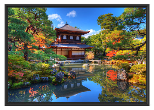 Ginkaku-ji-Tempel in Kyoto Schattenfugenrahmen 100x70
