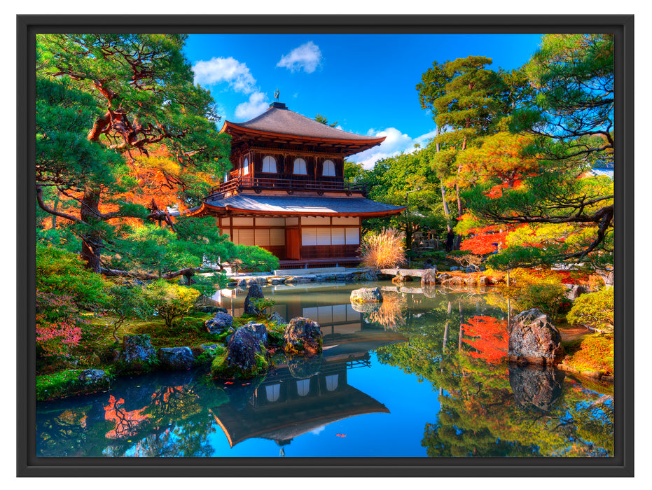 Ginkaku-ji-Tempel in Kyoto Schattenfugenrahmen 80x60