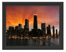 Chicago-Wolkenkratzer-Silhouette Schattenfugenrahmen 38x30