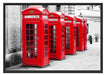 rote Londoner Telefonzellen Schattenfugenrahmen 100x70