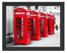 rote Londoner Telefonzellen Schattenfugenrahmen 38x30
