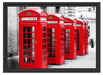rote Londoner Telefonzellen Schattenfugenrahmen 55x40