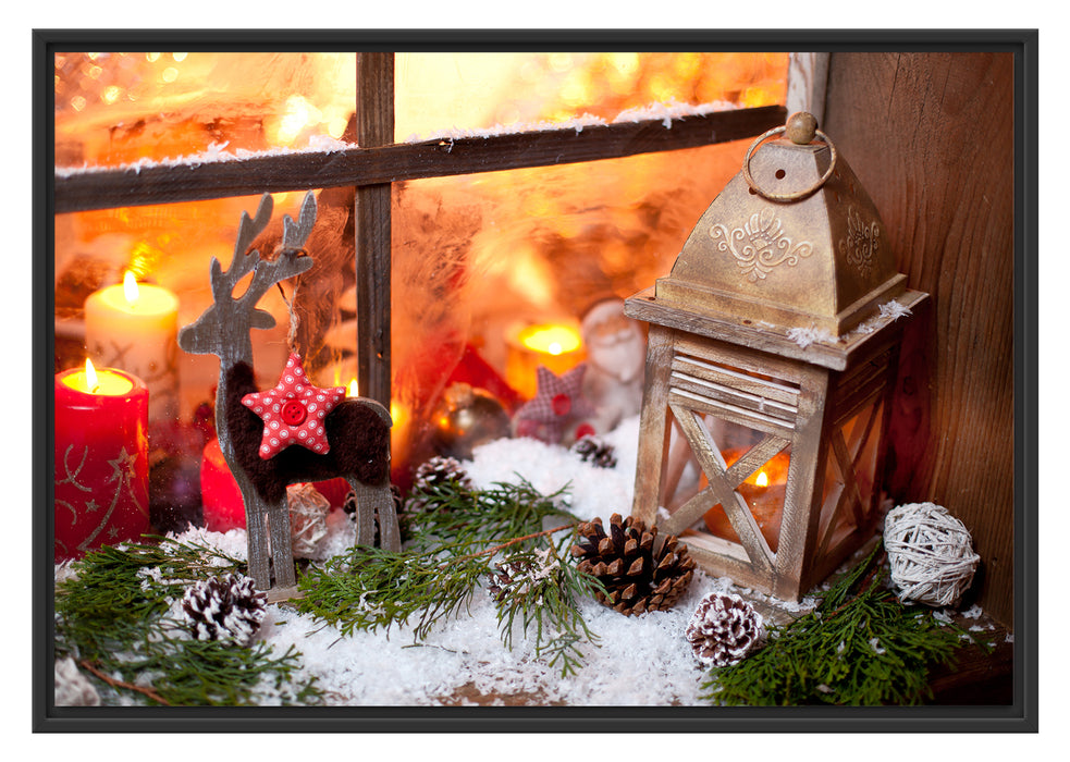 Pixxprint weihnachtlich Fensterbrett, im Schwebe-Effekt Bilderrahmen