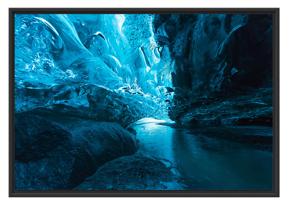 Pixxprint abstrakte Eislandschaft, im Schwebe-Effekt Bilderrahmen