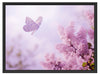 Schmetterling Kirschblüten Schattenfugenrahmen 80x60