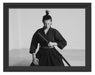 stolze Samurai-Kriegerin Schattenfugenrahmen 38x30