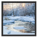Bach in Winterlandschaft Schattenfugenrahmen Quadratisch 55x55