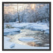 Bach in Winterlandschaft Schattenfugenrahmen Quadratisch 70x70