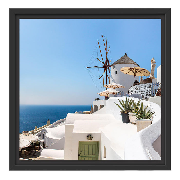 Stadt am Meer Schattenfugenrahmen Quadratisch 40x40