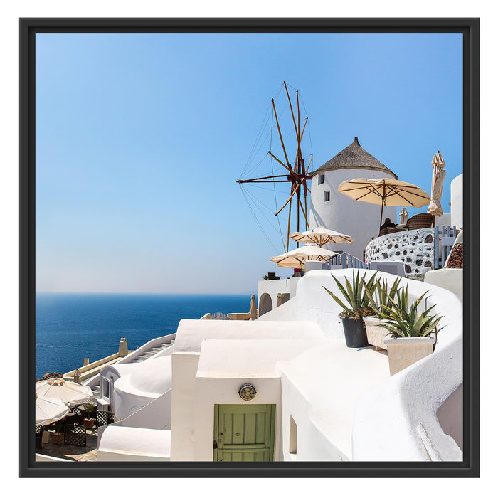 Stadt am Meer Schattenfugenrahmen Quadratisch 70x70