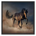 Schwarzes Pferd Schattenfugenrahmen Quadratisch 70x70