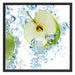 Frische Apfelscheiben im Wasser Schattenfugenrahmen Quadratisch 70x70