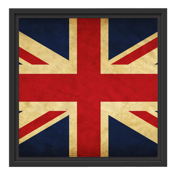 Großbritannien Flagge Schattenfugenrahmen Quadratisch 40x40
