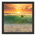 Surfen im Sonnenuntergang Schattenfugenrahmen Quadratisch 40x40