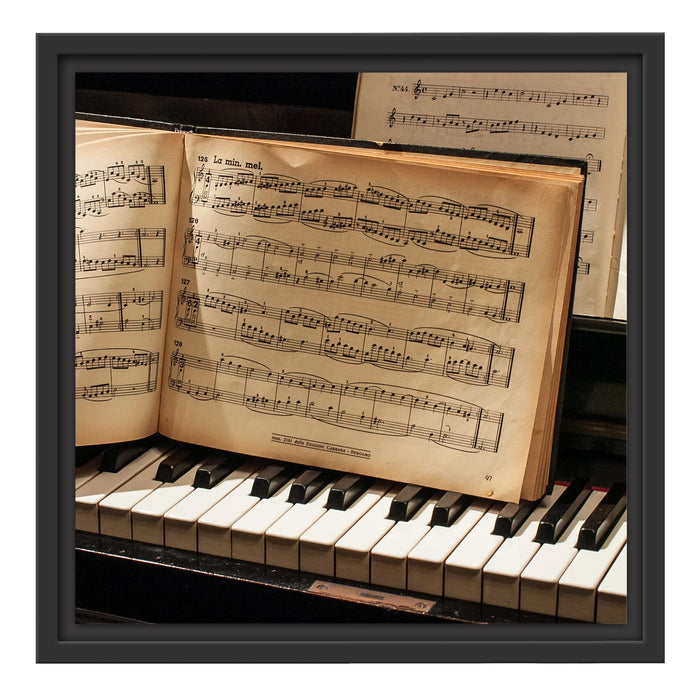 Klavier Noten Piano Schattenfugenrahmen Quadratisch 40x40