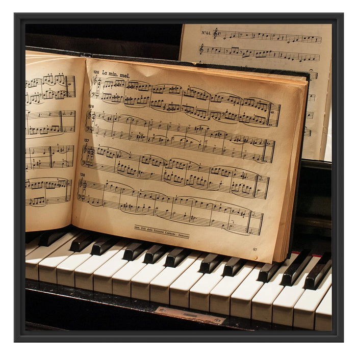 Klavier Noten Piano Schattenfugenrahmen Quadratisch 70x70