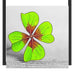 Einzelnes grünes Kleeblatt Schattenfugenrahmen Quadratisch 55x55