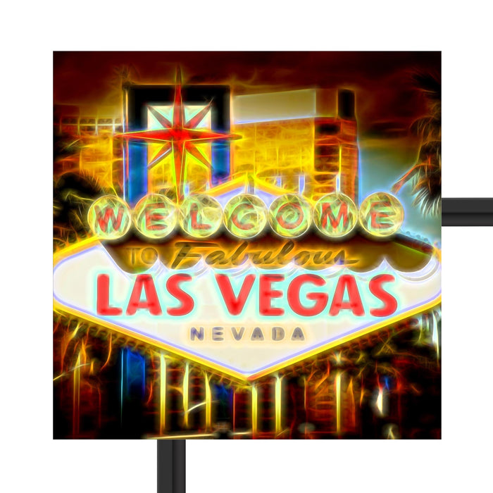 Ortseingangsschild Las Vegas Schattenfugenrahmen Quadratisch 40x40